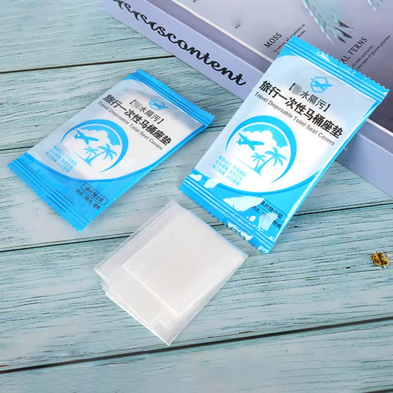 50Pcs Eco-Friendly Disposable Toilet Seat Covers - Waterproof, Non-Slip, and Individually Wrapped for Ultimate Hygiene on the Go