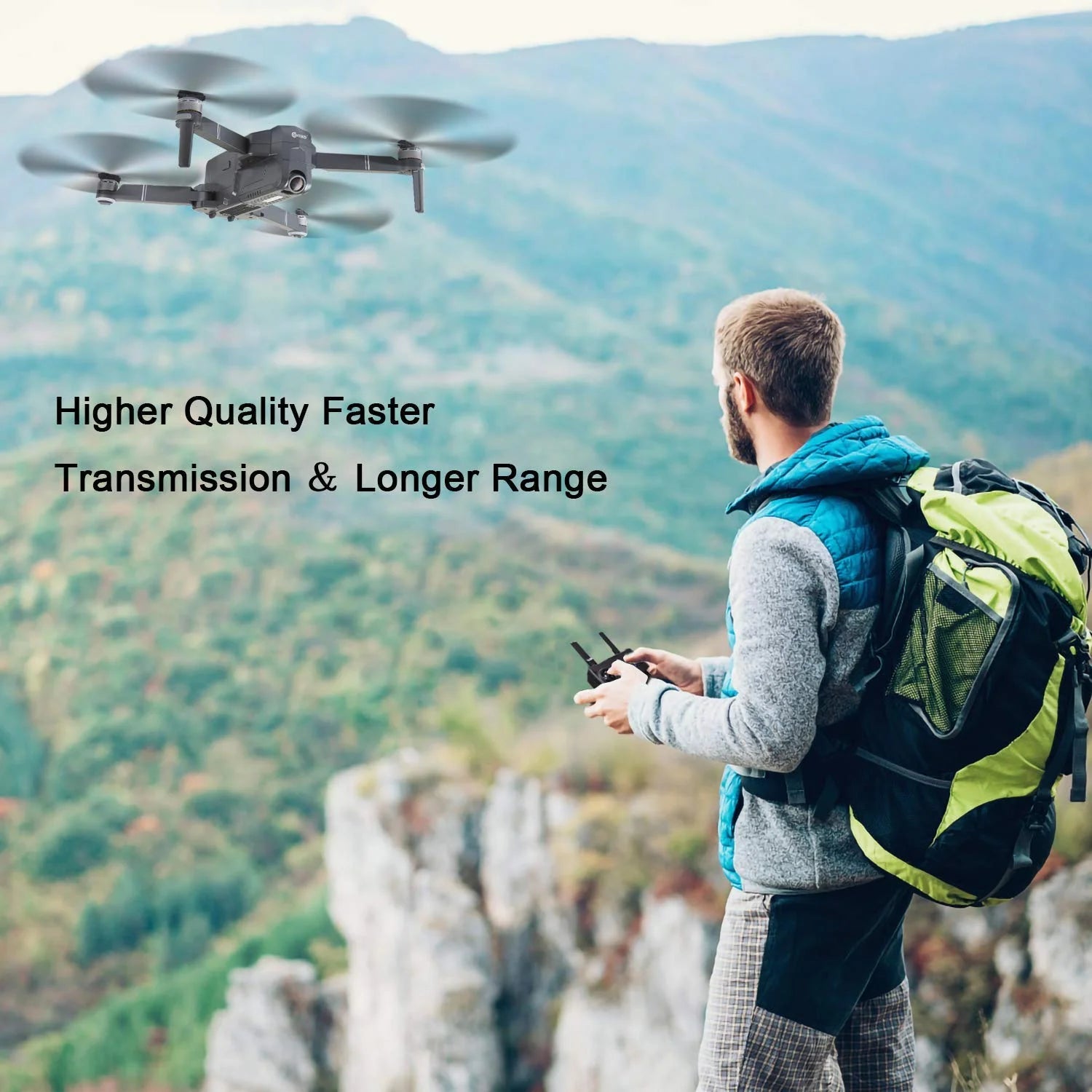 F24 Pro 4K UHD Aerial Drone Skins W/ GPS, 30-Min Flight, Foldable Mini Drone, Brushless Motors, FPV, Wi-Fi, RC Quadcopter, Carrying Case, Black