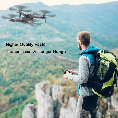 F24 Pro 4K UHD Aerial Drone Skins W/ GPS, 30-Min Flight, Foldable Mini Drone, Brushless Motors, FPV, Wi-Fi, RC Quadcopter, Carrying Case, Black
