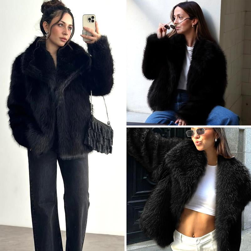 Elevate Your Winter Wardrobe with the Buenoble Women's Brown Faux Fur Coat - Chic, Warm, and Stylish Short Jacket with Fluffy Collar and Pockets