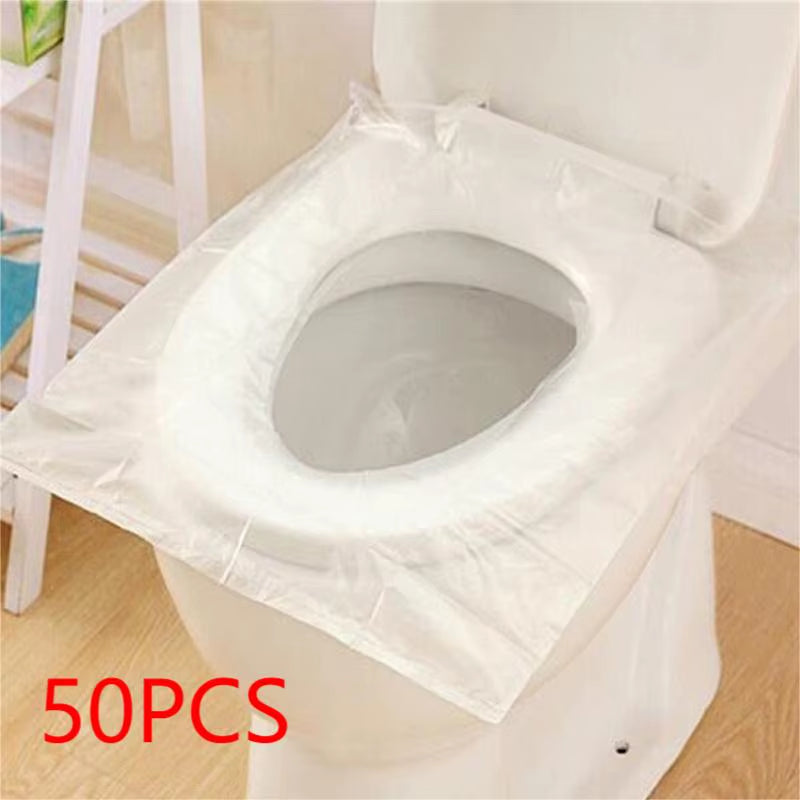 50Pcs Eco-Friendly Disposable Toilet Seat Covers - Waterproof, Non-Slip, and Individually Wrapped for Ultimate Hygiene on the Go