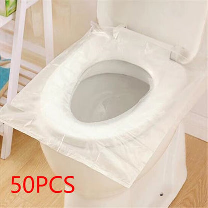 50Pcs Eco-Friendly Disposable Toilet Seat Covers - Waterproof, Non-Slip, and Individually Wrapped for Ultimate Hygiene on the Go