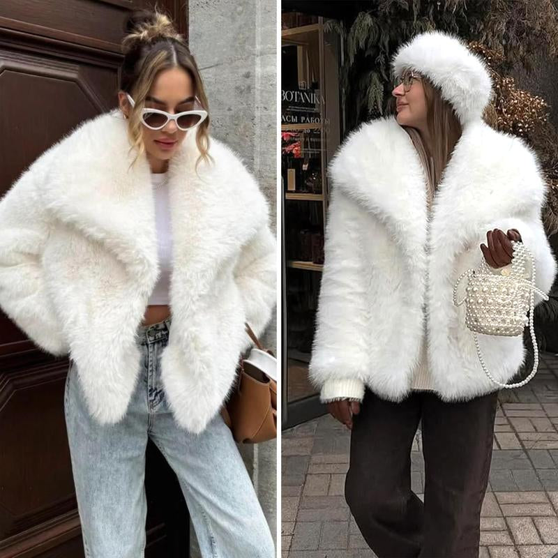 Elevate Your Winter Wardrobe with the Buenoble Women's Brown Faux Fur Coat - Chic, Warm, and Stylish Short Jacket with Fluffy Collar and Pockets